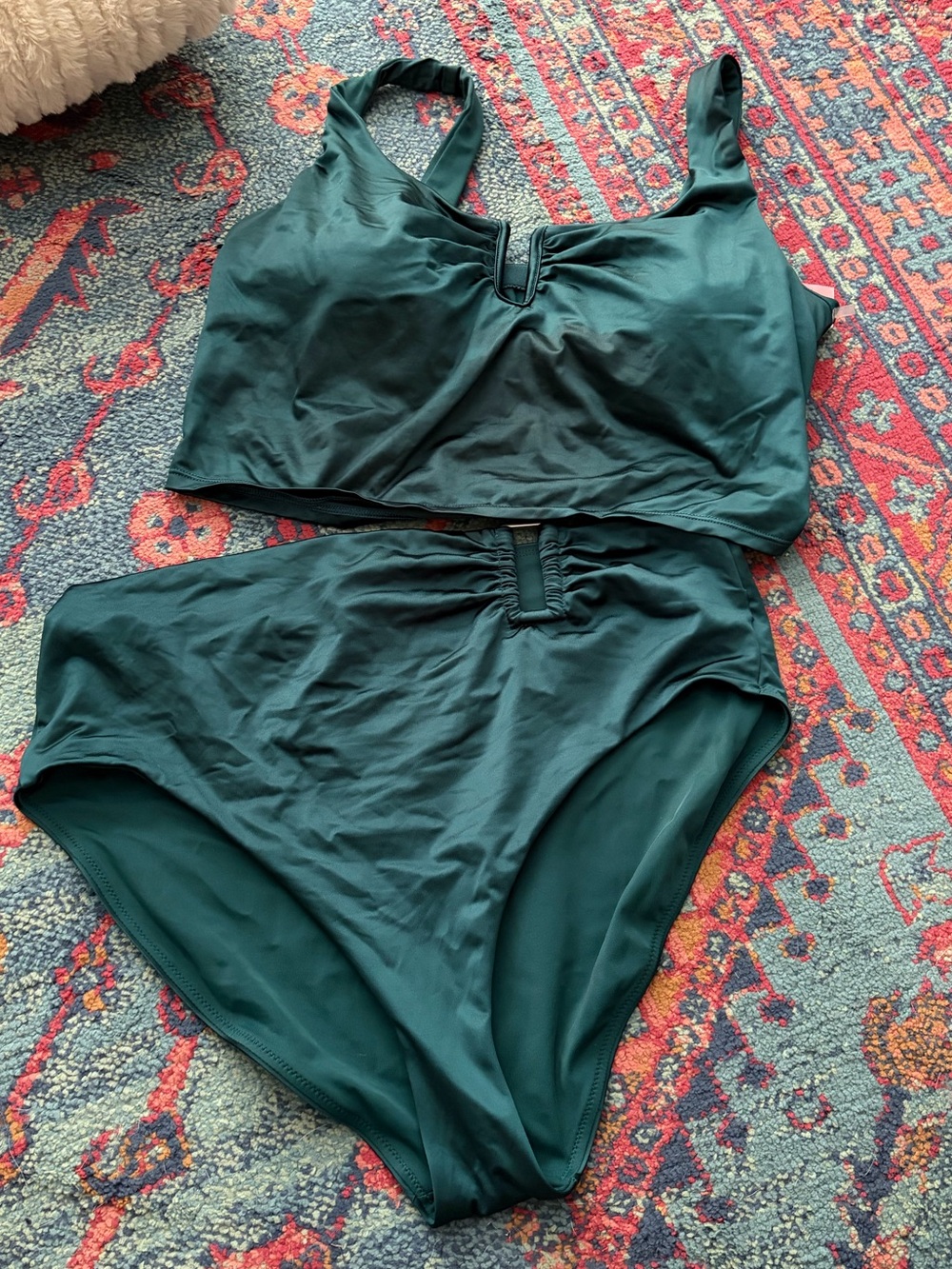 CALIA by Carrie Underwood Deep Teal Two-Piece High-Waist Bikini